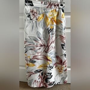 NWOT C&C california 100% linen floral midi skirt